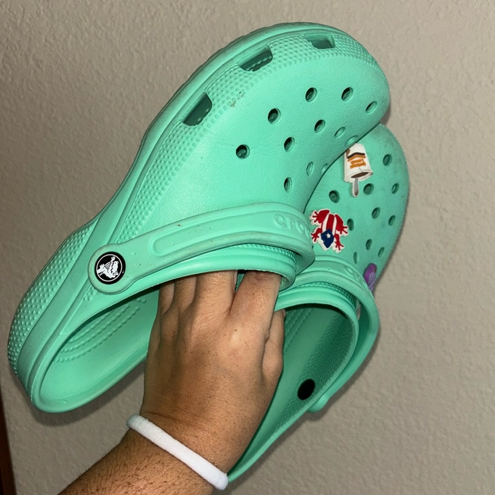 Pistachio colored crocs